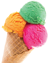 table with ice cream